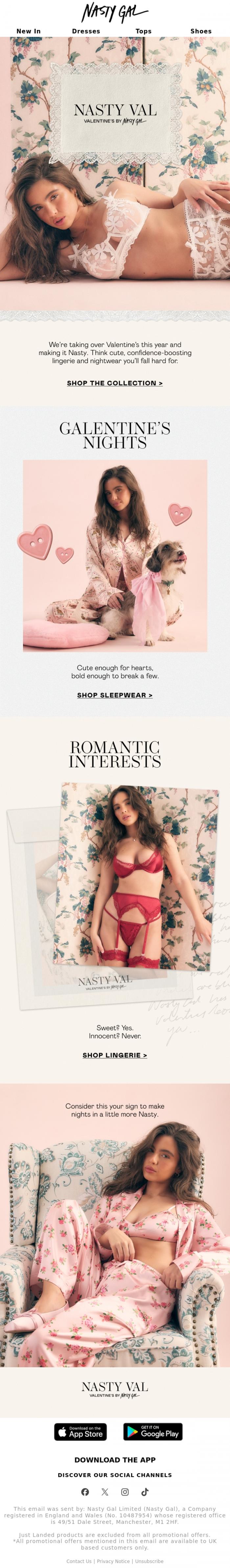 Email Design Inspiration from Nasty Gal, Valentine's by Nasty Gal 💘