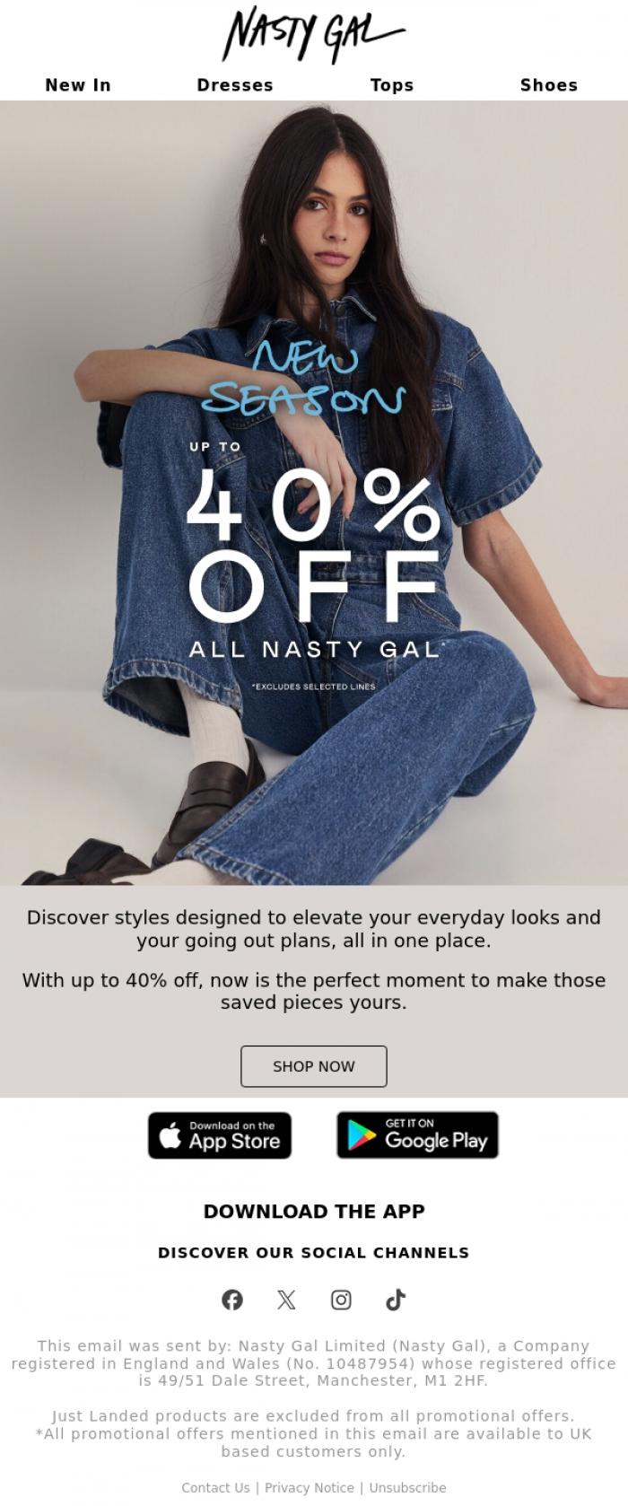 Email Design Inspiration from Nasty Gal, Your Sale Moment
