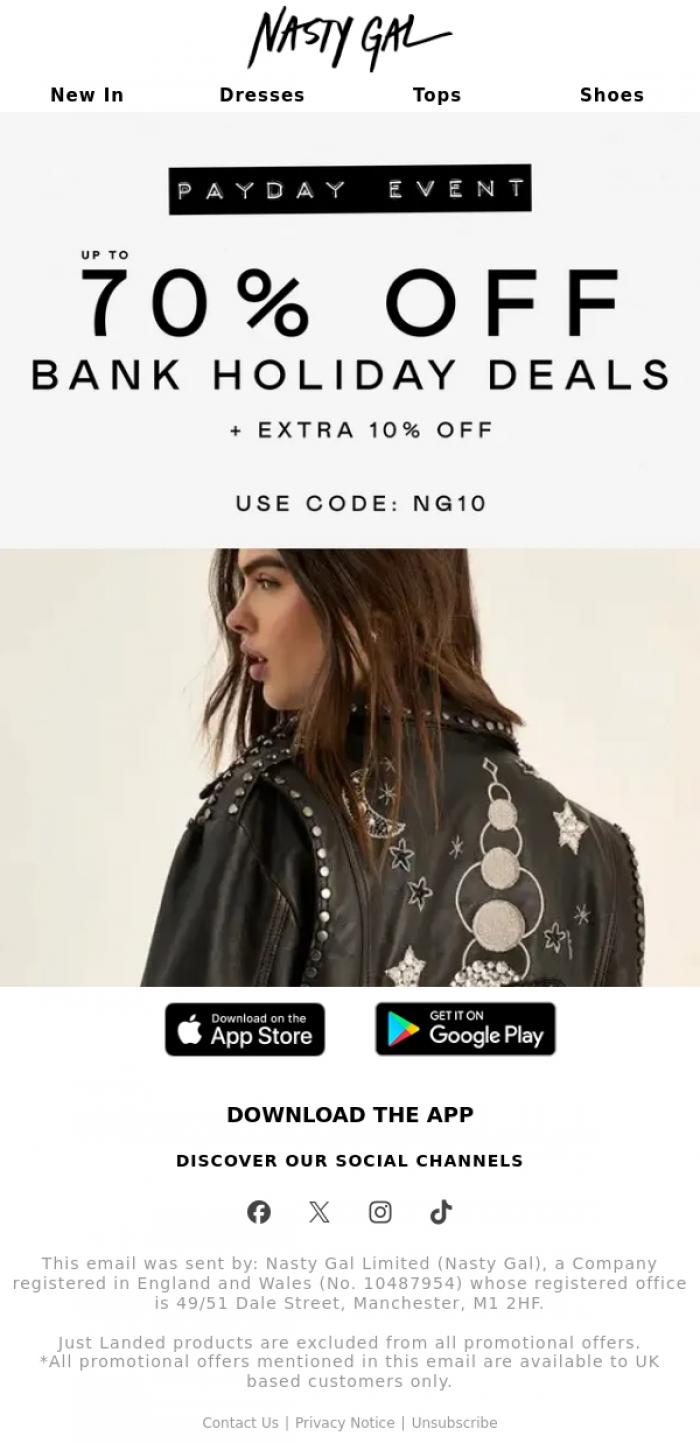 Email Design Inspiration from Nasty Gal, Deals this good don't wait
