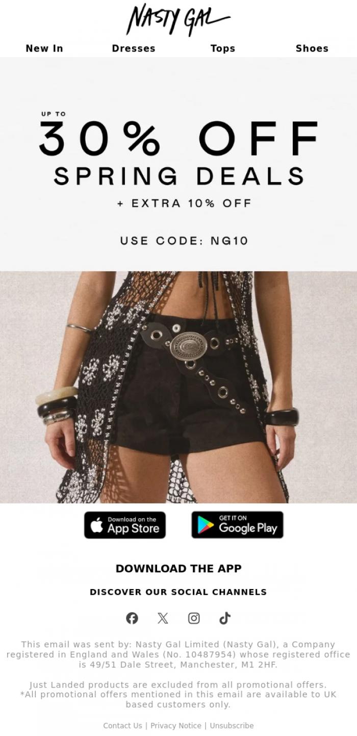 Email Design Inspiration from Nasty Gal, Hot Girl Spring 🔥