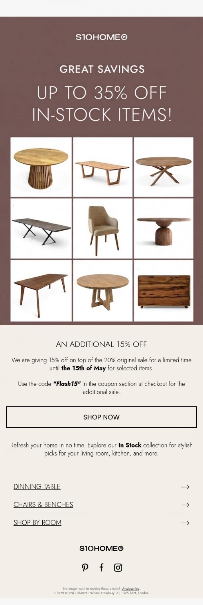Email Design Inspiration from Natalie at S10Home, ⚡ FLASH SALE 35% OFF