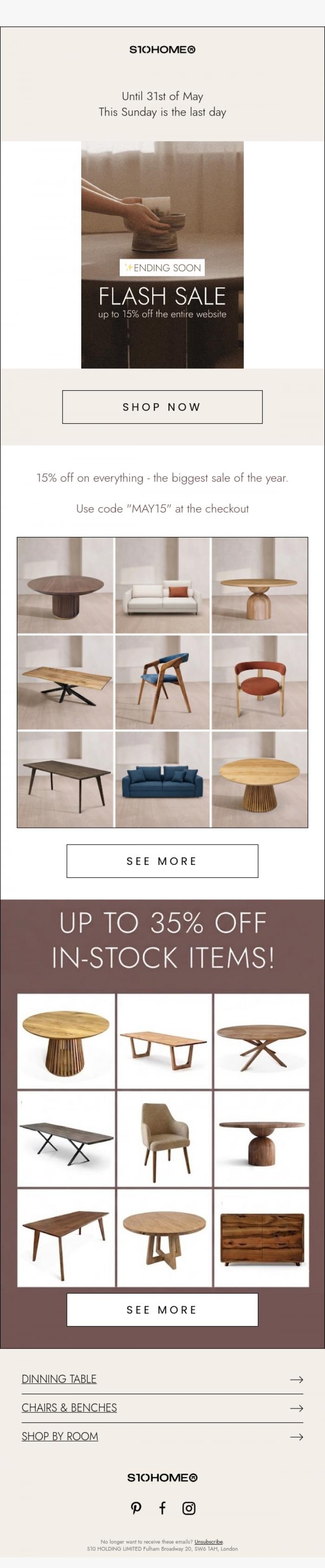 Email Design Inspiration from Natalie at S10Home, ⚡ 15% Off Sitewide - only 3 day left