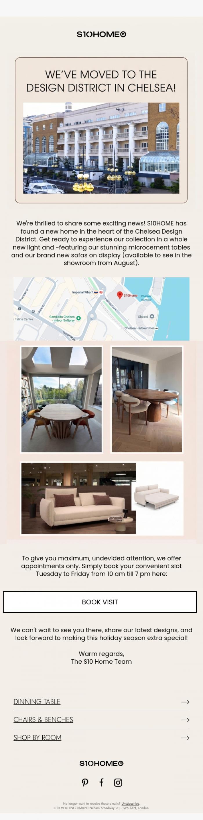Email Design Inspiration from Natalie at S10Home, 📍 WE'VE MOVED TO THE DESIGN DISTRICT IN CHELSEA!