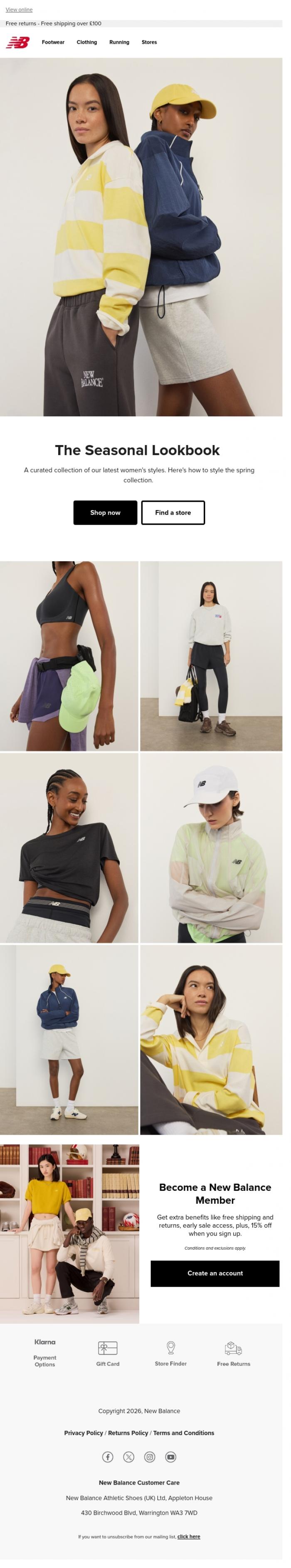 Email Design Inspiration from New Balance, How to style our spring collection