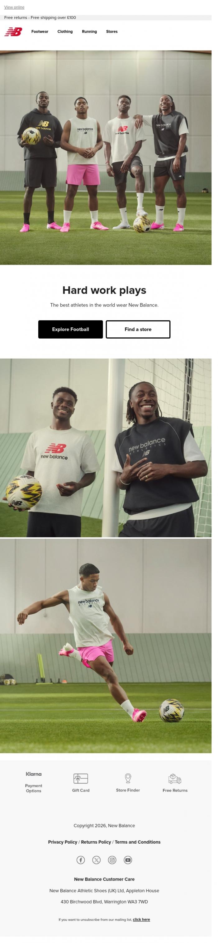 Email Design Inspiration from New Balance, Hard work plays