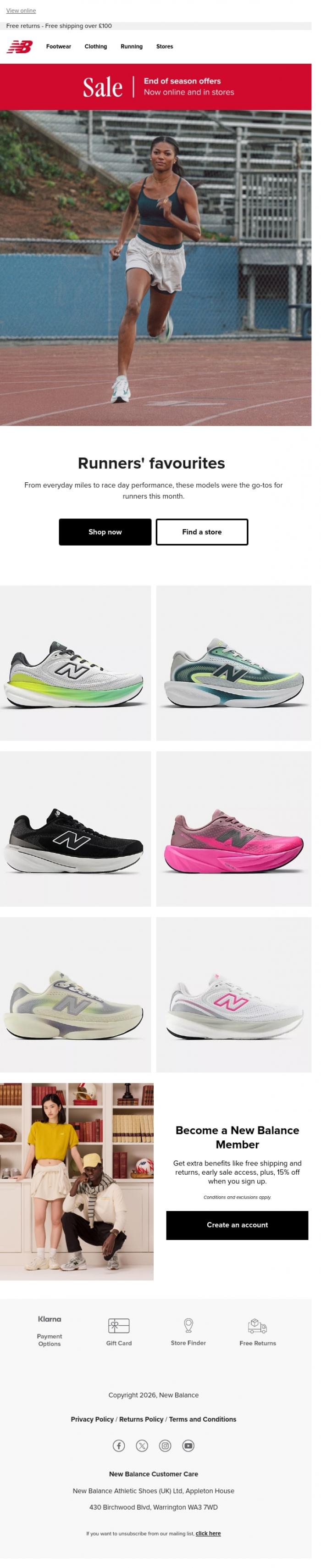 Email Design Inspiration from New Balance, This month's favourites: For runners