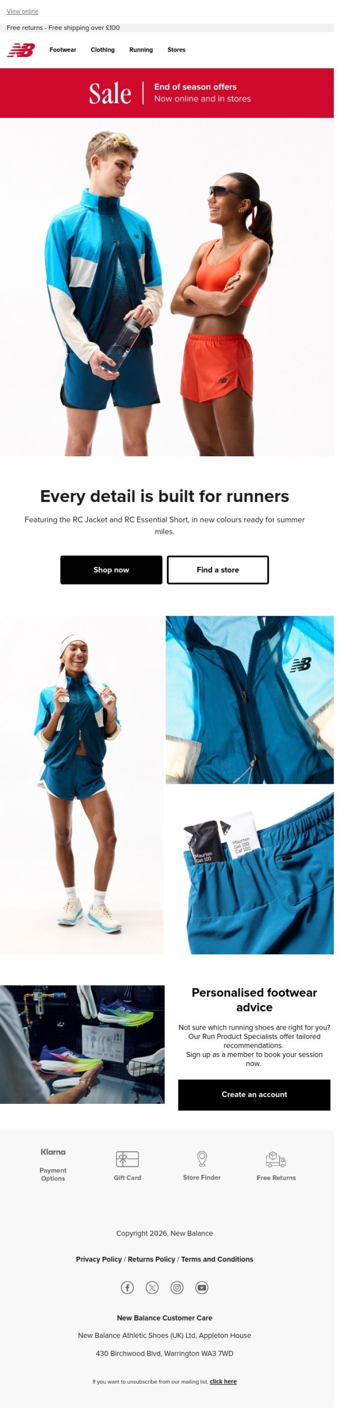 Email Design Inspiration from New Balance, The RC Collection, in new colours