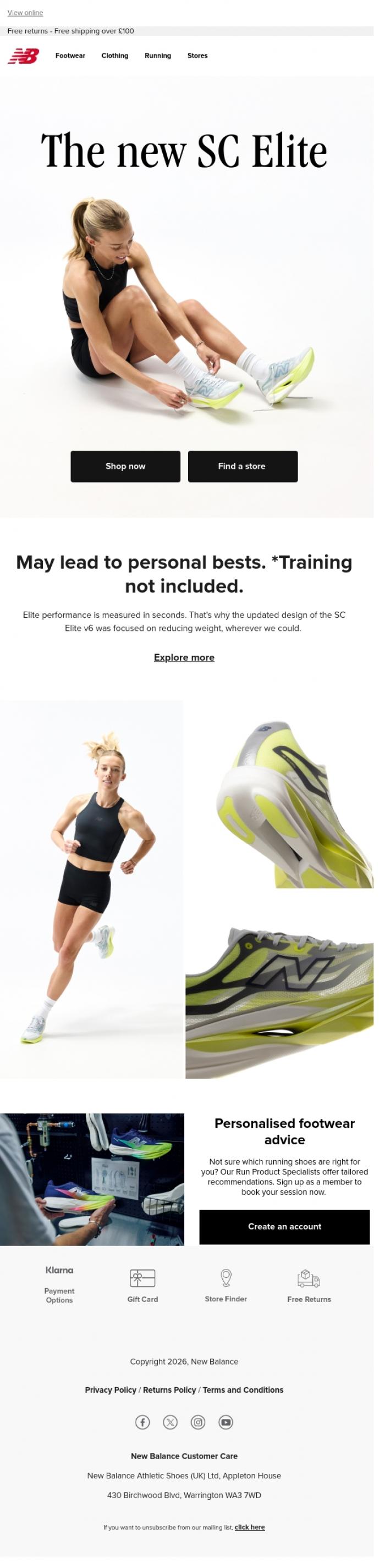 Email Design Inspiration from New Balance, The new SC Elite  