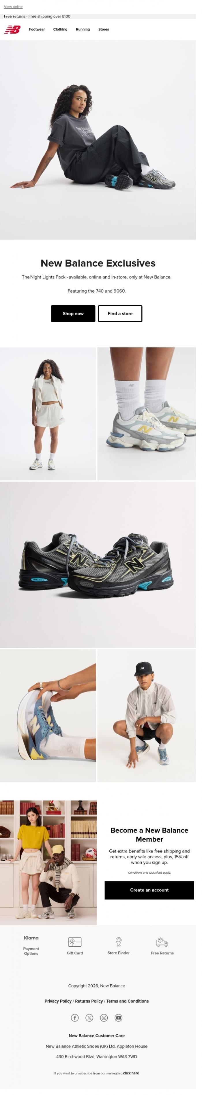 Email Design Inspiration from New Balance, New Balance Exclusives  