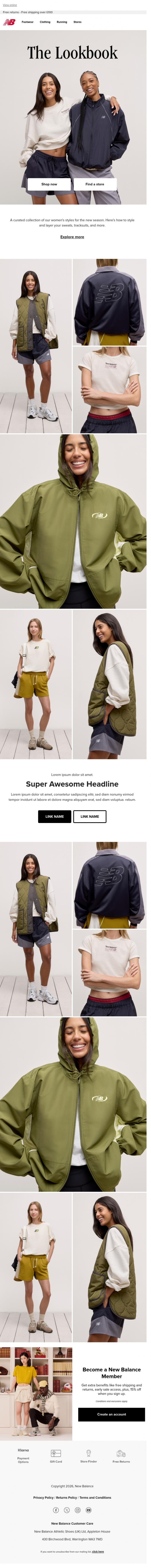 Email Design Inspiration from New Balance, How to style our autumn collection