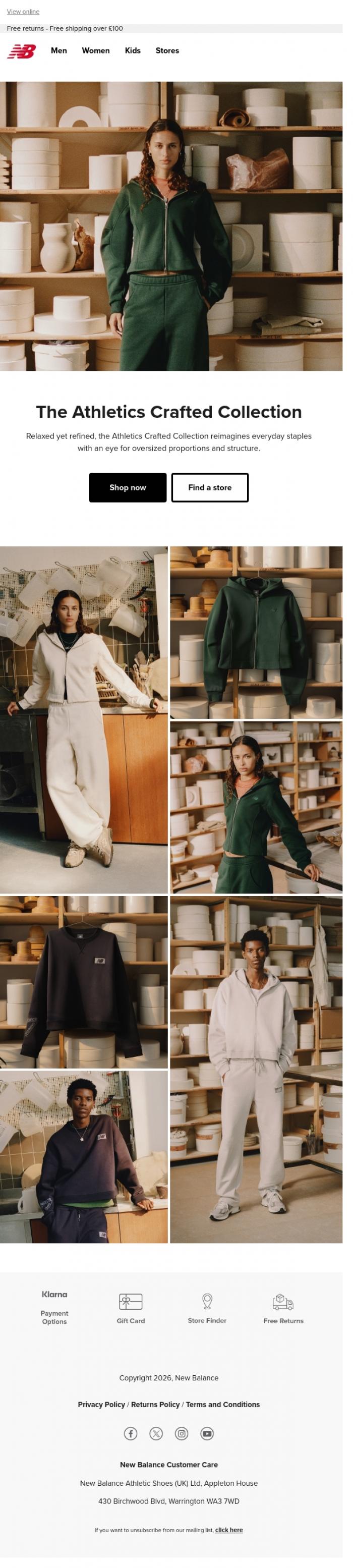 Email Design Inspiration from New Balance, The Athletics Crafted Collection