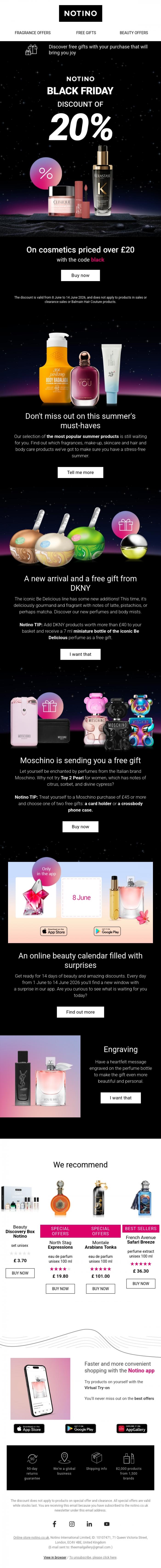 Email Design Inspiration from Notino, Notino BLACK FRIDAY is here!
