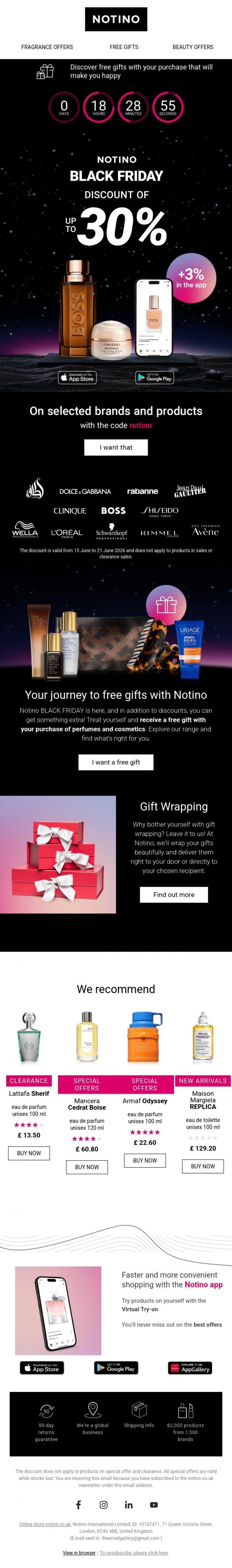 Email Design Inspiration from Notino, Make the most of Notino BLACK FRIDAY