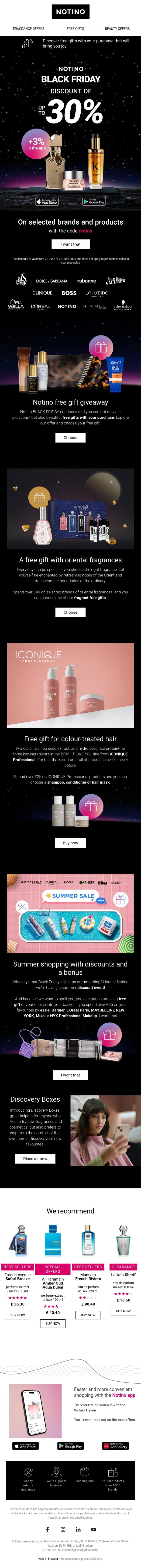 Email Design Inspiration from Notino, Notino BLACK FRIDAY is entering its final stretch with discounts of up to 33%