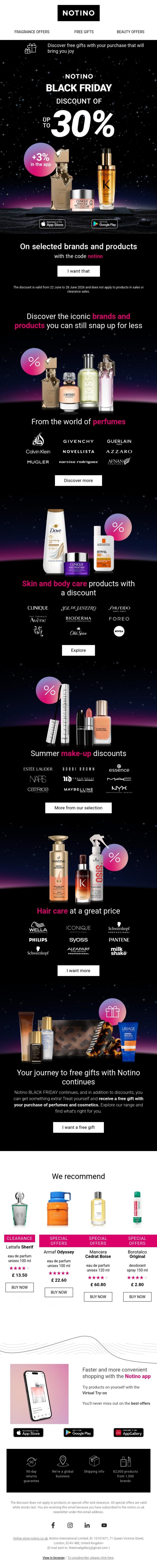 Email Design Inspiration from Notino, Up to 33% off Old Spice, Bourjois, Pantene and more