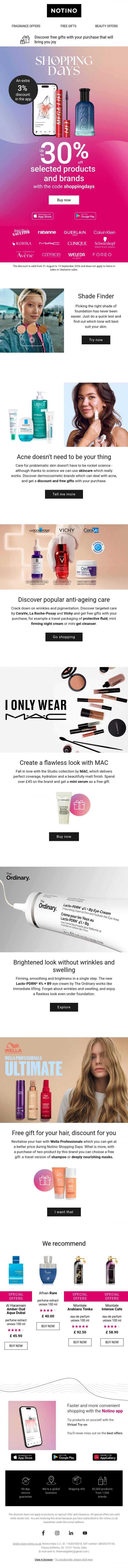 Email Design Inspiration from Notino, Notino Shopping Days are still on, with discounts of up to 33%