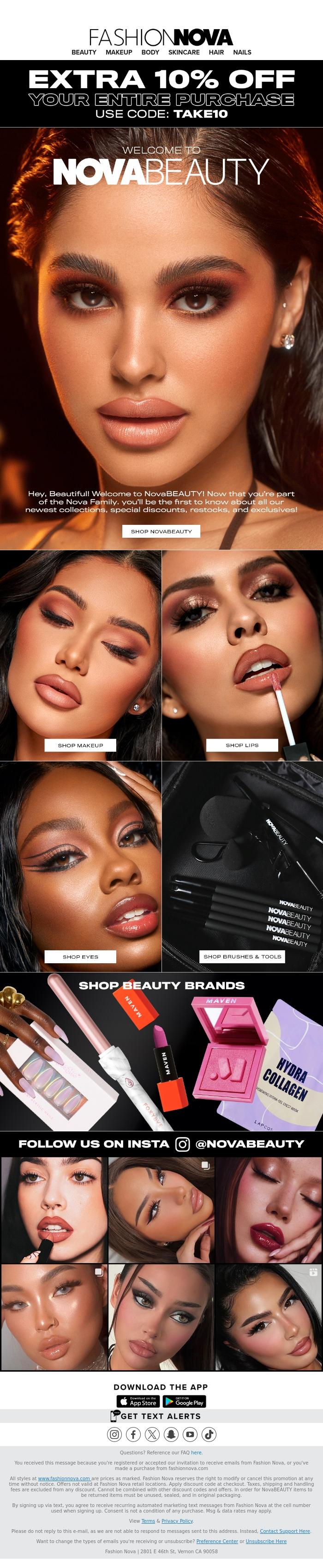 Email Design Inspiration from NovaKIDS, Welcome To Your New Beauty HQ 💄✨