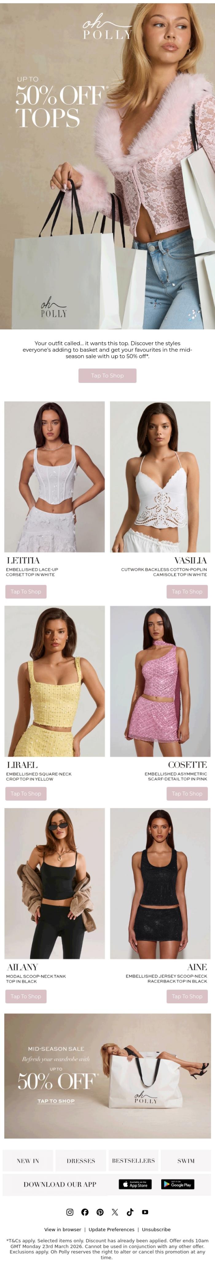 Email Design Inspiration from Oh Polly, We're causing problems again...