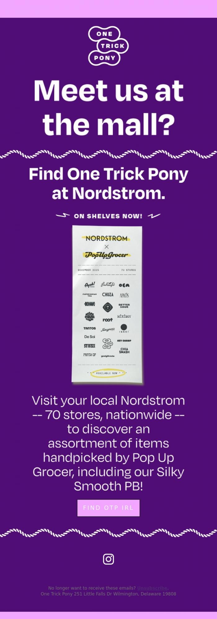 Email Design Inspiration from One Trick Pony, HELLO, NORDSTROM! 🛒🛍️