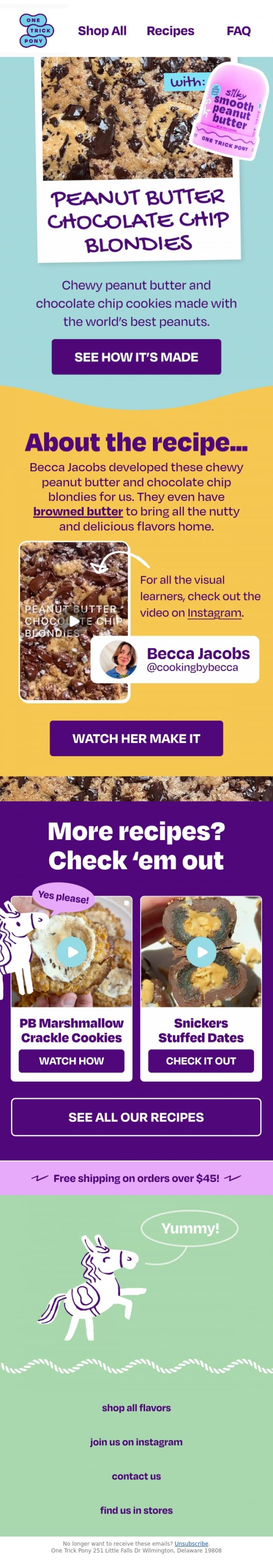 Email Design Inspiration from One Trick Pony, An All-Time Favorite Cookie Recipe! 🍪