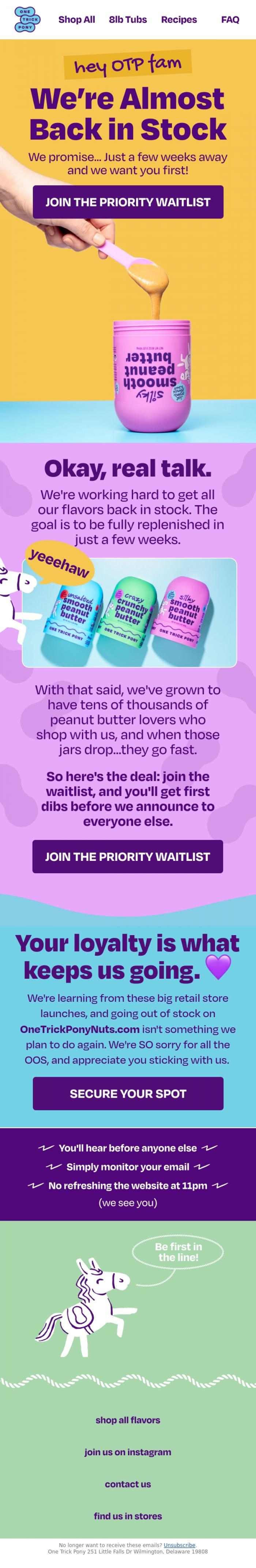 Email Design Inspiration from One Trick Pony, First dibs. Yours... If You Want 'Em. 🦄👇