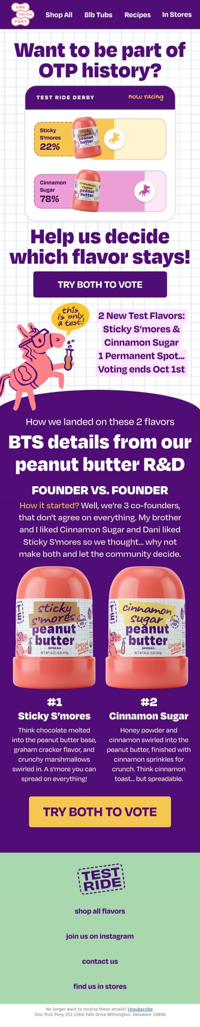 Email Design Inspiration from One Trick Pony, Be Part of OTP History! Voting is Live 🐴