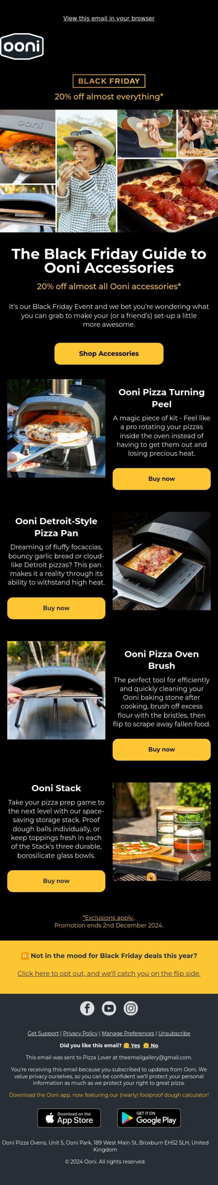 Email Design Inspiration from Ooni Pizza Ovens, What's Your Pizza Kitchen Missing? 👀