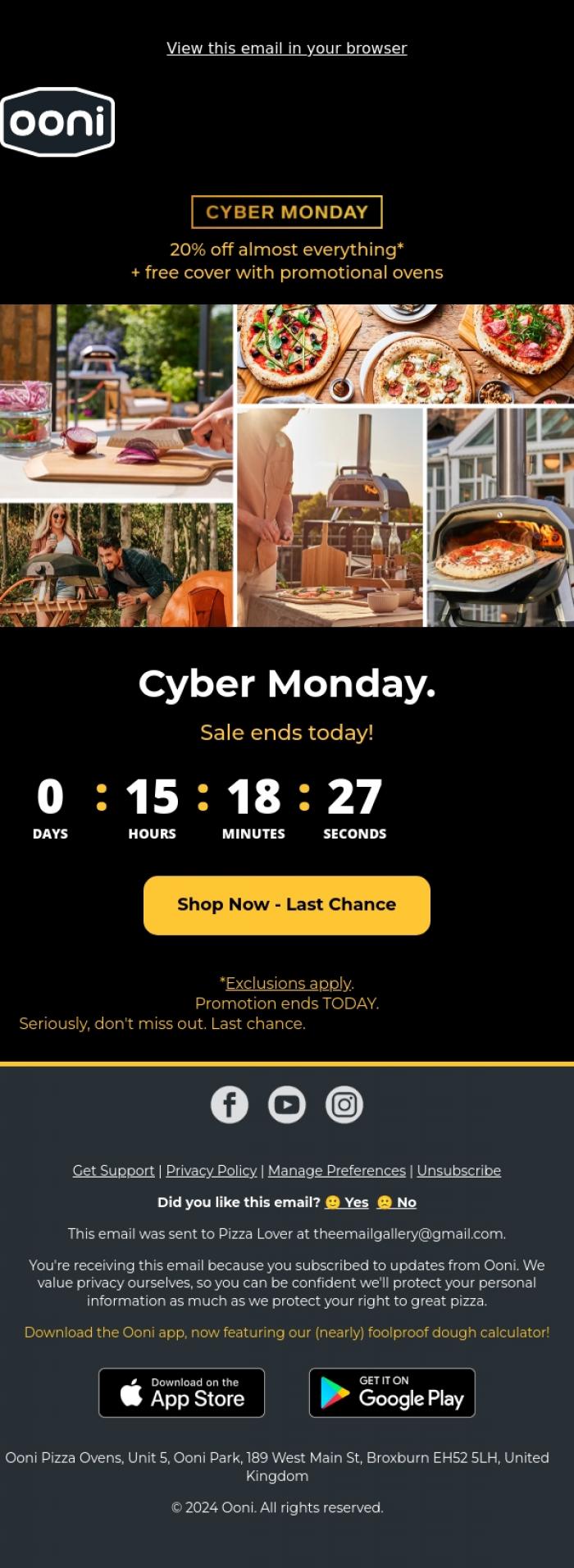 Email Design Inspiration from Ooni Pizza Ovens, Grab a slice of 20% off before it's gone