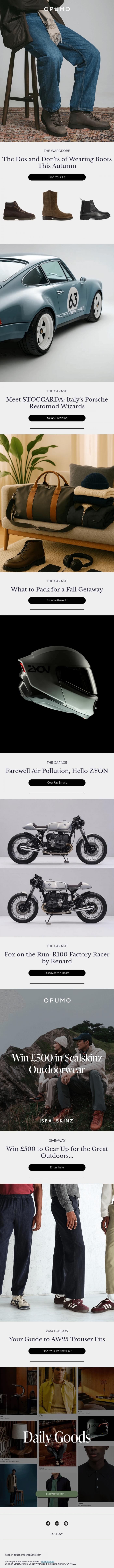 Email Design Inspiration from OPUMO, THE DIGEST | Need Some Boot Inspo? Start Here.
