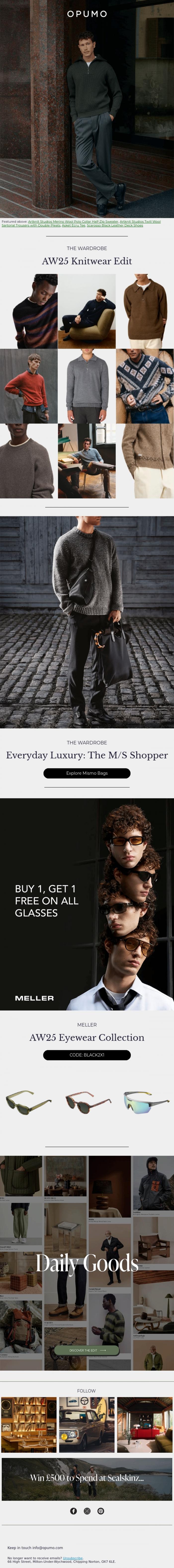 Email Design Inspiration from OPUMO, MONDAY MOOD | Cold-Weather Cloth