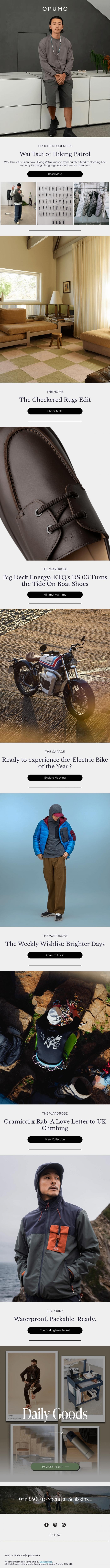 Email Design Inspiration from OPUMO, THE DIGEST | Wai Tsui of Hiking Patrol&nbsp;
