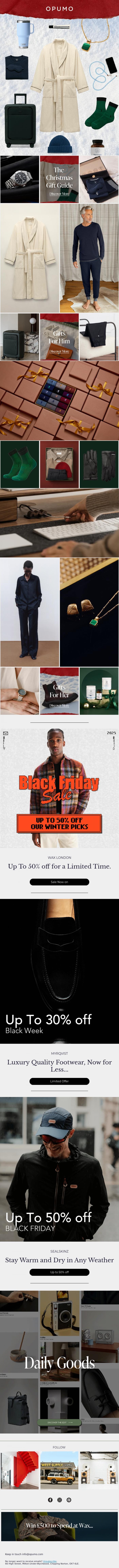 Email Design Inspiration from OPUMO, MONDAY MOOD | This Year's Most Wanted Gifts...