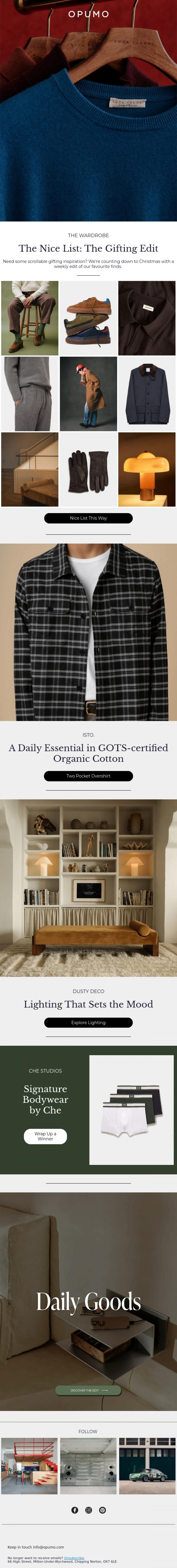 Email Design Inspiration from OPUMO, MONDAY MOOD | The Nice List...