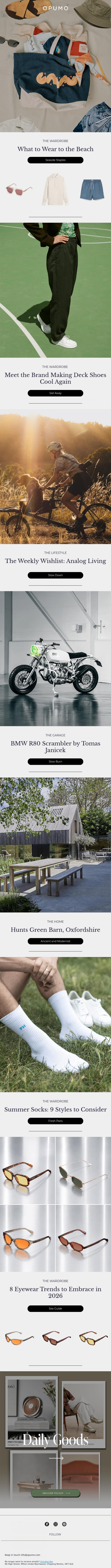 Email Design Inspiration from OPUMO, THE DIGEST | What to Wear to the Beach