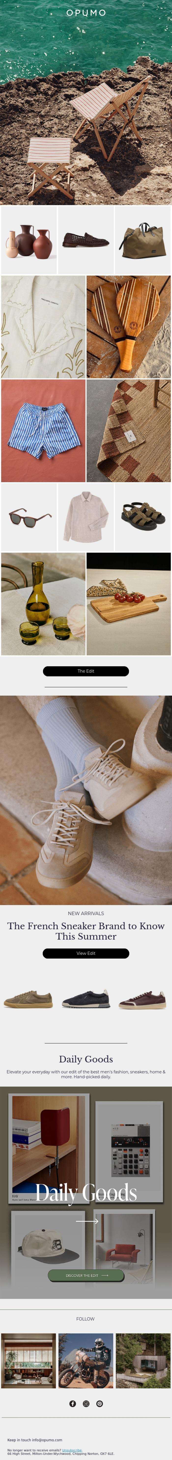 Email Design Inspiration from OPUMO, MONDAY MOOD |&nbsp;Mediterranean State of Mind