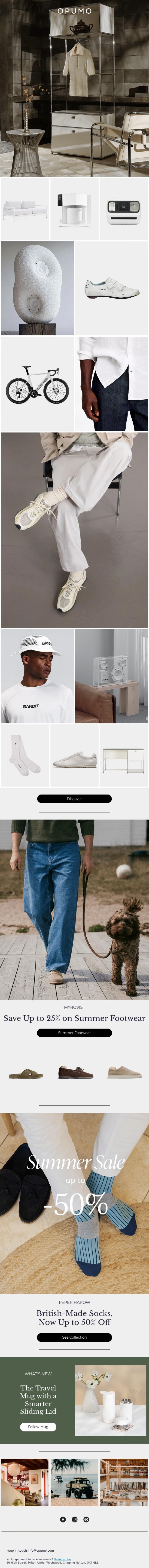 Email Design Inspiration from OPUMO, MONDAY MOOD | White On White