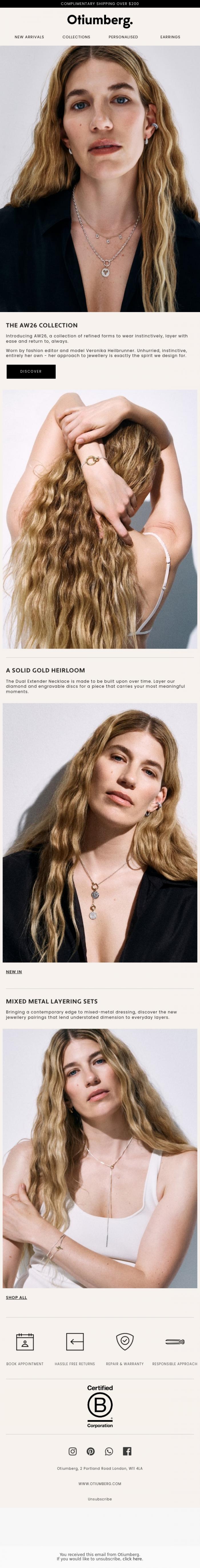 Email Design Inspiration from Otiumberg, THE AW26 COLLECTION IS HERE