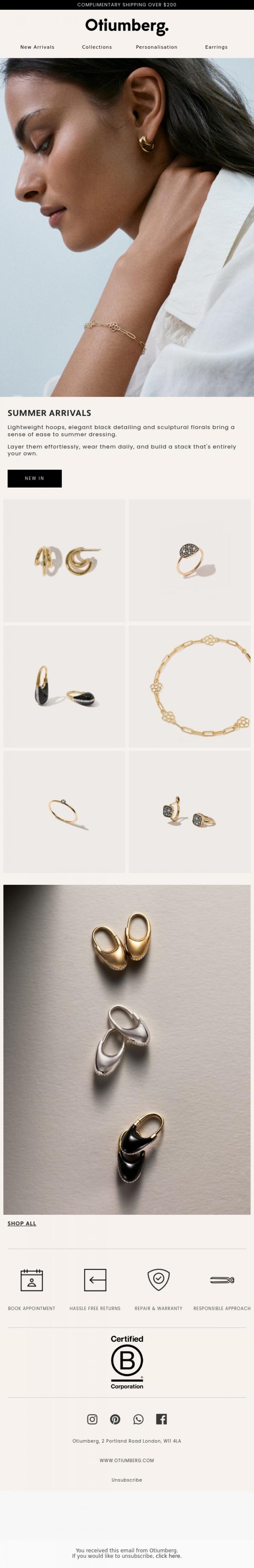 Email Design Inspiration from Otiumberg, NEW SUMMER ARRIVALS