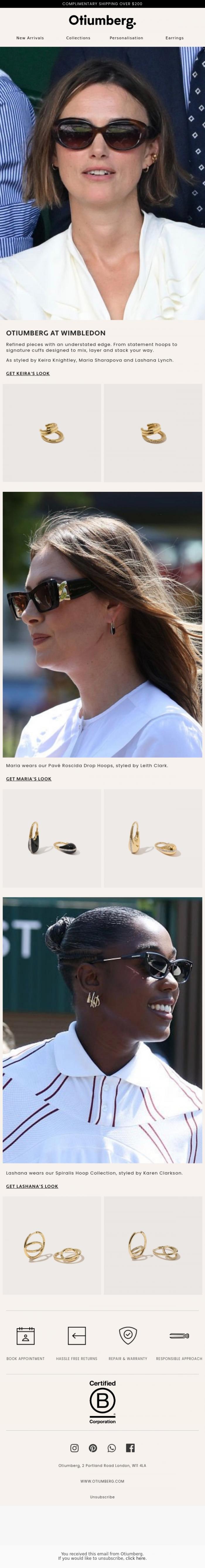 Email Design Inspiration from Otiumberg, OTIUMBERG AT WIMBLEDON