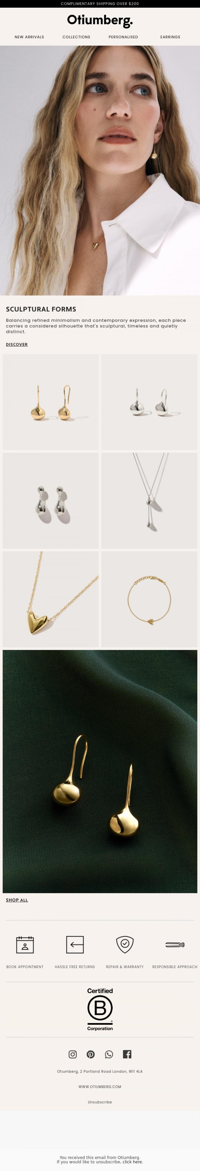 Email Design Inspiration from Otiumberg, SCULPTURAL FORMS