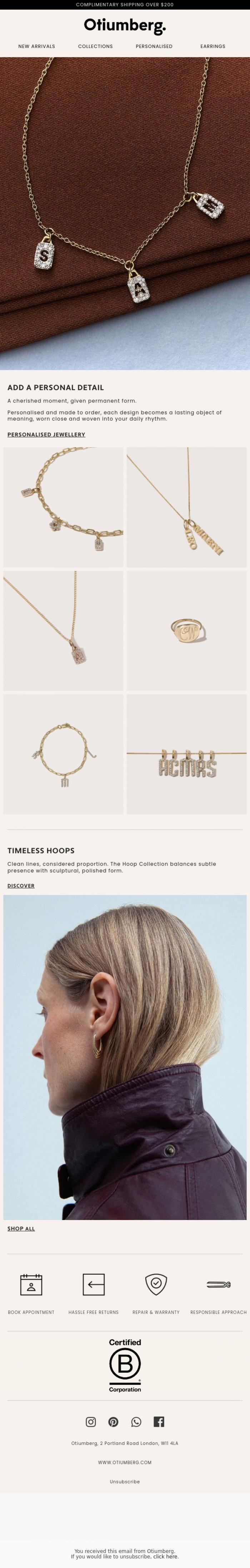 Email Design Inspiration from Otiumberg, MADE WITH INTENTION