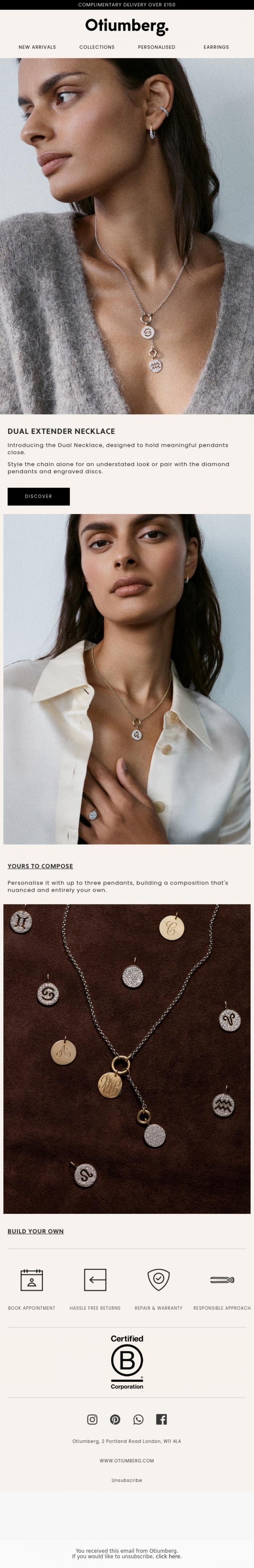 Email Design Inspiration from Otiumberg, A New Necklace, Composed by You
