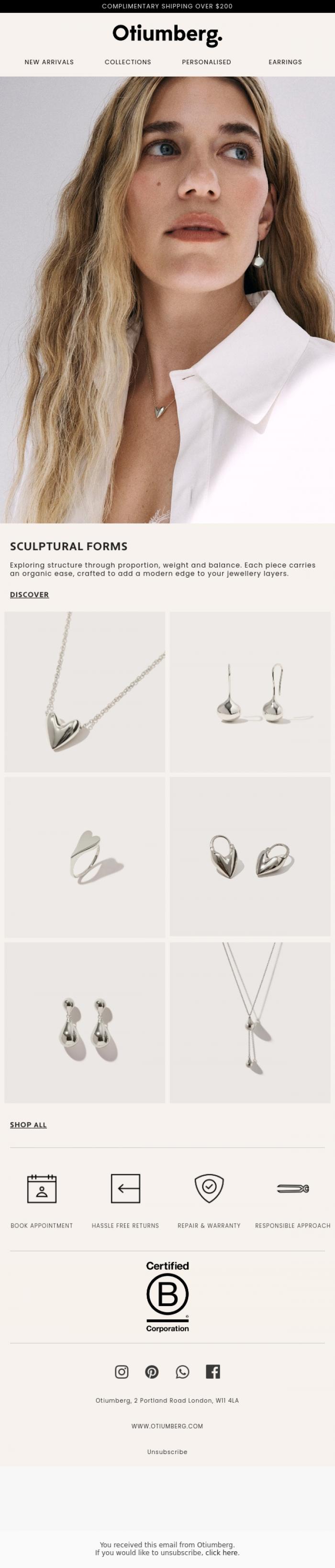 Email Design Inspiration from Otiumberg, SCULPTURAL FORMS