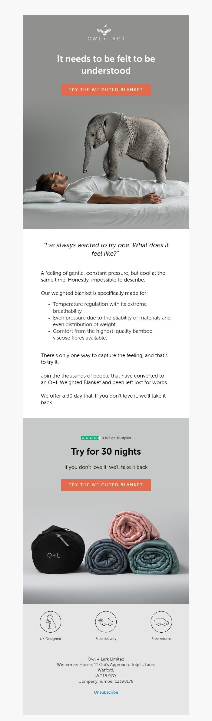 Email Design Inspiration from Owl + Lark, Under pressure