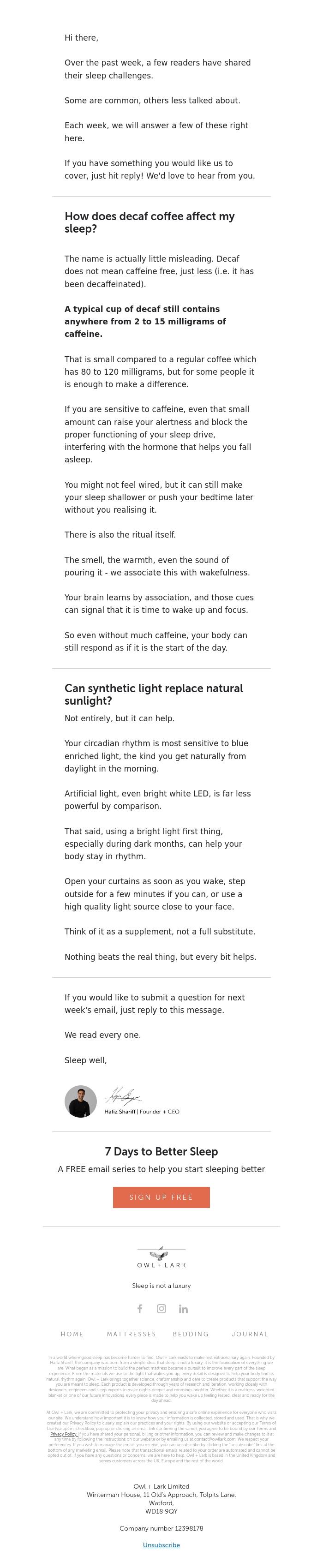 Email Design Inspiration from Owl + Lark, Your questions