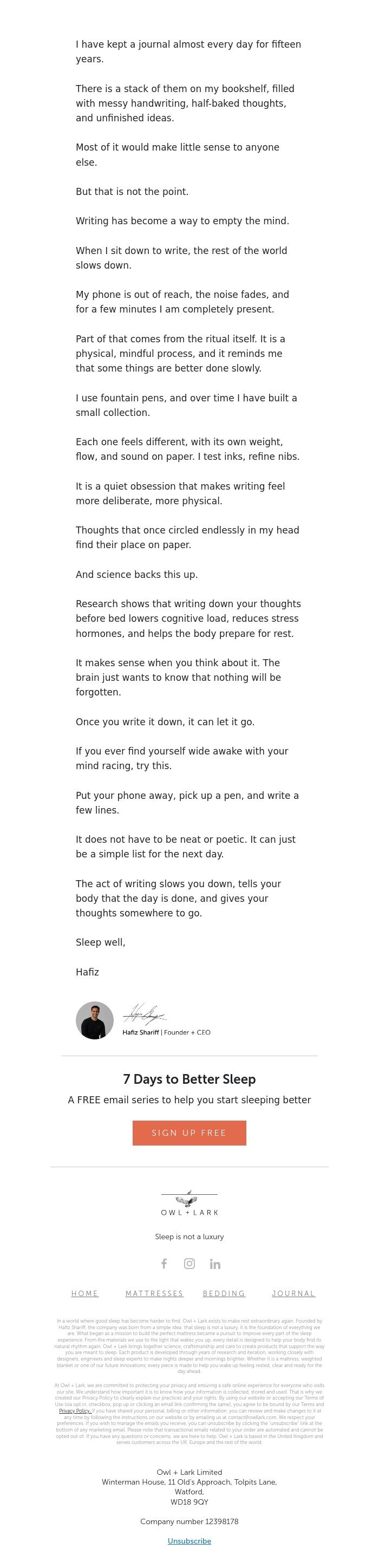 Email Design Inspiration from Owl + Lark, A habit that works