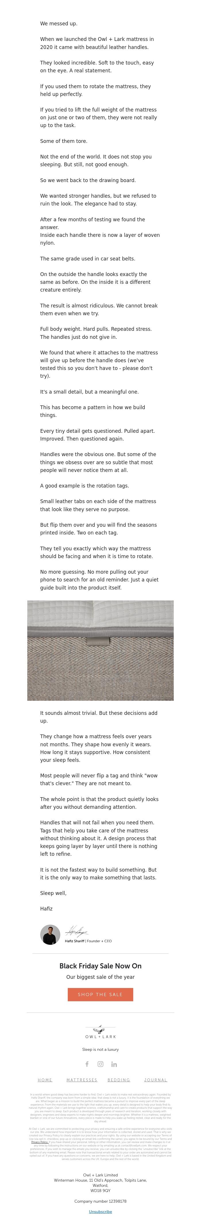 Email Design Inspiration from Owl + Lark, We messed up