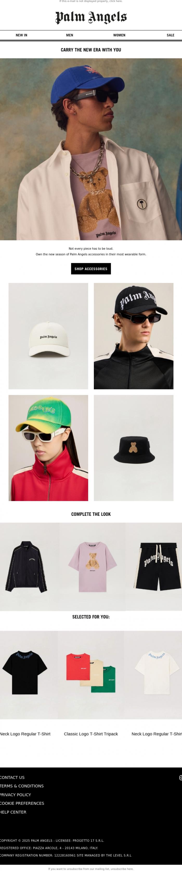 Email Design Inspiration from Palm Angels, Wear the Symbol
