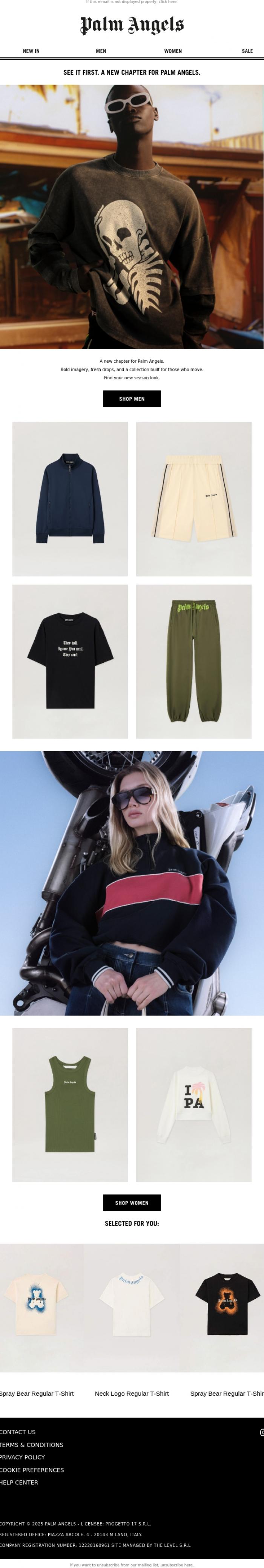 Email Design Inspiration from Palm Angels, It's Here. Shop the New Collection.