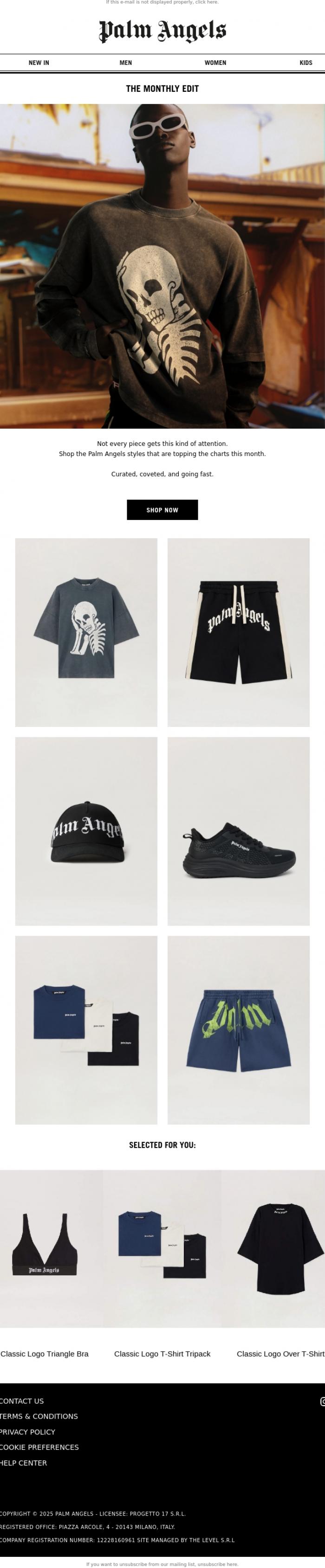 Email Design Inspiration from Palm Angels, The Edit Making Moves This Month